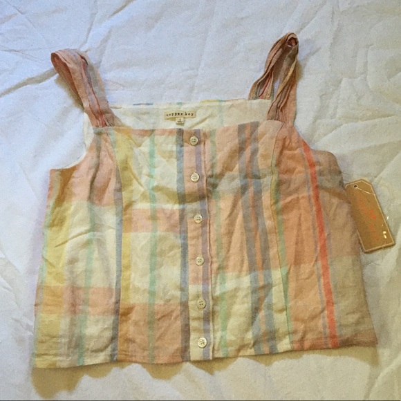 Copper Key Tops - 50% Bundles! Copper Key Linen Cropped Top